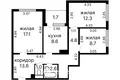 Квартира 3 комнаты 69 м² Минск, Беларусь