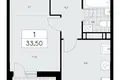 1 room apartment 34 m² Kommunarka, Russia