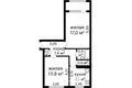 2 bedroom apartment 49 m² Minsk, Belarus