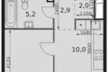 1 room apartment 35 m² Moscow, Russia