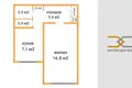 1 room apartment 34 m² Minsk, Belarus