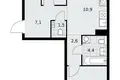 3 room apartment 59 m² Kommunarka, Russia