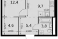 Mieszkanie 1 pokój 38 m² Moskwa, Rosja