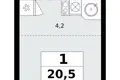 Apartamento 1 habitación 21 m² Kommunarka, Rusia