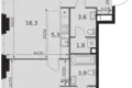 2 room apartment 56 m² Moscow, Russia