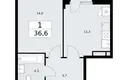 1 room apartment 37 m² Vnukovo, Russia