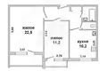 2 room apartment 56 m² Bielaviezski, Belarus