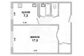 Wohnung 1 zimmer 37 m² Muchaviecki sielski Saviet, Belarus