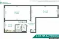 2 room apartment 52 m² Minsk, Belarus