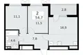 Mieszkanie 2 pokoi 55 m² Krasnoye Selo, Rosja
