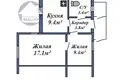 Apartamento 43 m² Baránavichi, Belarús