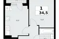 Квартира 1 комната 35 м² район Коммунарка, Россия