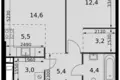 Apartamento 2 habitaciones 49 m² Moscú, Rusia