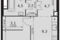Apartamento 1 habitación 37 m² Moscú, Rusia