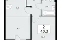 2 room apartment 40 m² Kommunarka, Russia