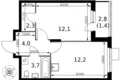 Wohnung 1 zimmer 36 m² Sapronovo, Russland
