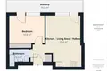 2 room apartment 37 m² in Warsaw, Poland