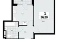 Appartement 1 chambre 36 m² Moscou, Russie