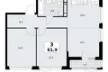 3 room apartment 62 m² Moscow, Russia