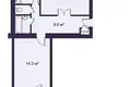 2 room apartment 52 m² Lyasny, Belarus