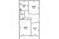 3 room apartment 57 m² Muchaviecki sielski Saviet, Belarus