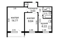 2 bedroom apartment 39 m² Minsk, Belarus