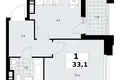 Appartement 1 chambre 33 m² Kommunarka, Russie