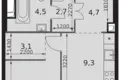 Mieszkanie 1 pokój 37 m² Moskwa, Rosja