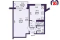 1 room apartment 35 m² Salihorsk, Belarus