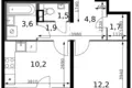 Квартира 1 комната 38 м² Ленинский городской округ, Россия