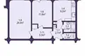Wohnung 2 zimmer 54 m² Hatawa, Belarus