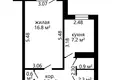 1 bedroom apartment 34 m² Minsk, Belarus