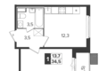 Appartement 1 chambre 35 m² Leninsky District, Russie