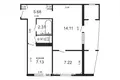 2 bedroom apartment 41 m² Minsk, Belarus