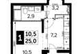 Estudio 1 habitación 25 m² Leninsky District, Rusia