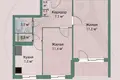 Mieszkanie 2 pokoi 51 m² Lyasny, Białoruś