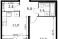 Квартира 1 комната 38 м² Ленинский городской округ, Россия