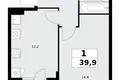 Квартира 1 комната 40 м² район Коммунарка, Россия