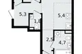 Mieszkanie 3 pokoi 58 m² Vsevolozhsk, Rosja