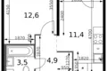 Mieszkanie 1 pokój 34 m² Leninsky District, Rosja