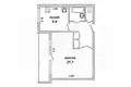1 room apartment 36 m² Muchaviecki sielski Saviet, Belarus