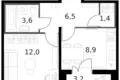 Mieszkanie 1 pokój 34 m² Moskwa, Rosja