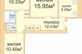 3 room apartment 62 m² Minsk, Belarus