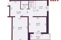 2 room apartment 58 m² Minsk, Belarus