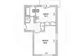 1 room apartment 42 m² Tamasouka, Belarus