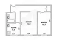 Mieszkanie 2 pokoi 42 m² Muchaviecki sielski Saviet, Białoruś