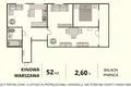 Appartement 3 chambres 52 m² Varsovie, Pologne