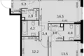 Mieszkanie 3 pokoi 74 m² Moskwa, Rosja