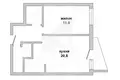 1 room apartment 44 m² Brest, Belarus