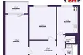 2 room apartment 47 m² Salihorsk, Belarus